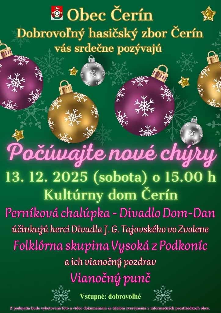 Vianočné podujatie - pozvánka